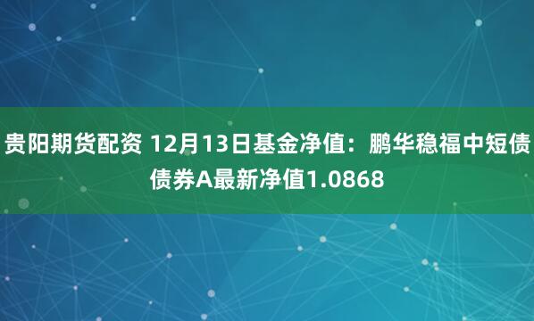 贵阳期货配资 12月13日基金净值：鹏华稳福中短债债券A最新净值1.0868