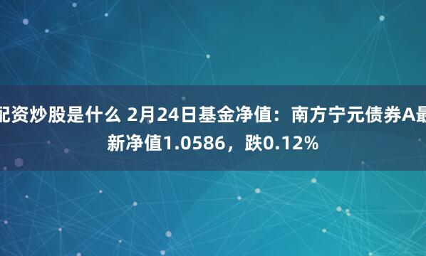 配资炒股是什么 2月24日基金净值：南方宁元债券A最新净值1.0586，跌0.12%